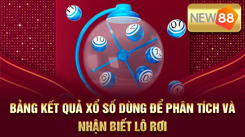 Bảng kết quả xổ số dùng để phân tích và nhận biết lô rơi